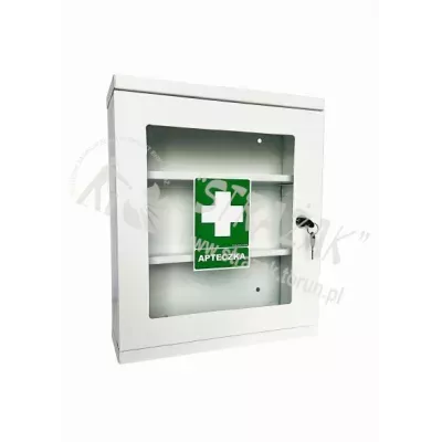 Apteczka metalowa z szybką na klucz patent