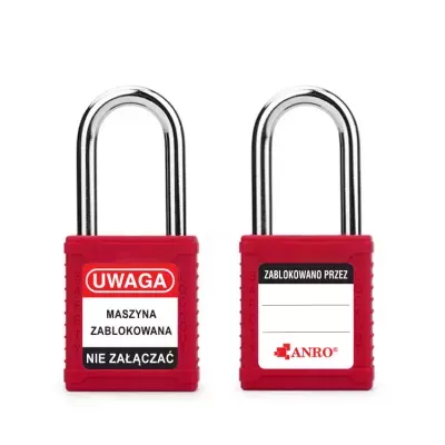 Kłódka lockout bezpieczna czerwona JK