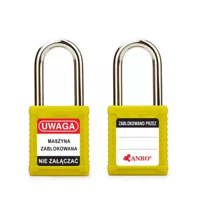 Kłódka lockout bezpieczna żółta JK