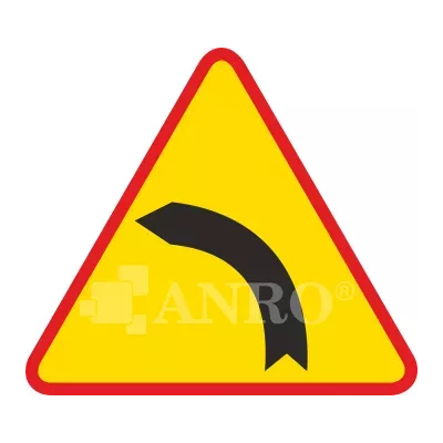 Znak drogowy A-2 Niebezpieczny zakręt w lewo 