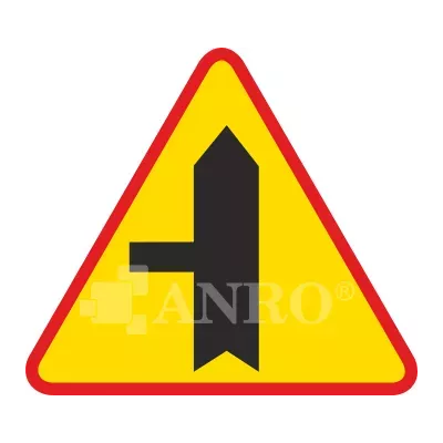 Znak drogowy A-6c Skrzyżowanie z drogą podporządkowaną po lewej stronie 