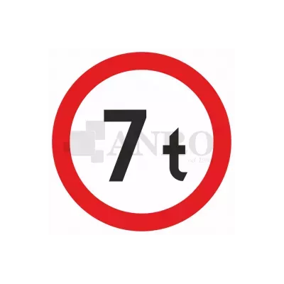 Znak drogowy B-18 Zakaz wjazdu pojazdów o rzeczywistej masie całkowitej ponad ... t