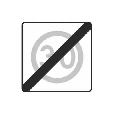 Znak drogowy B-44 Koniec strefy ograniczonej prędkości