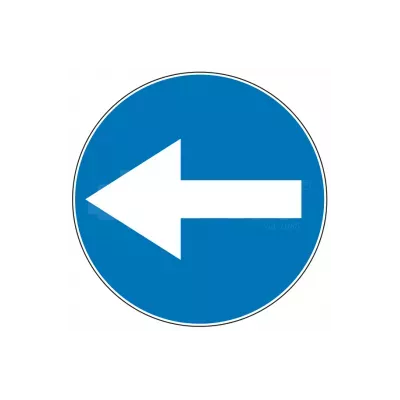 Znak drogowy C-3 Nakaz jazdy w lewo przed znakiem 