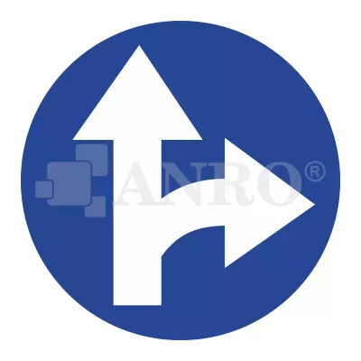 Znak drogowy C-6 Nakaz jazdy prosto lub w prawo 