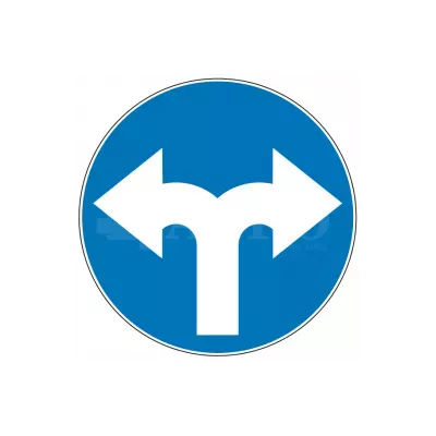 Znak drogowy C-8 Nakaz jazdy w prawo lub w lewo 