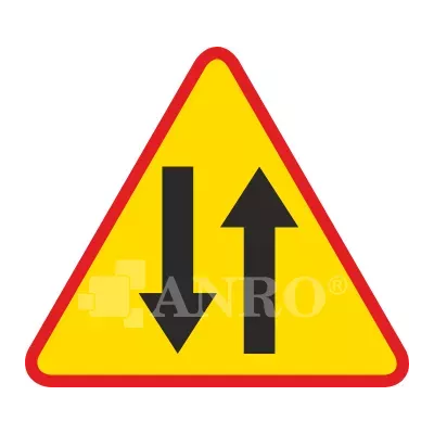 Znak drogowy A-20 Odcinek jezdni o ruchu dwukierunkowym