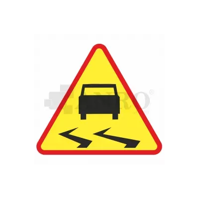 Znak drogowy A-15 Śliska jezdnia 