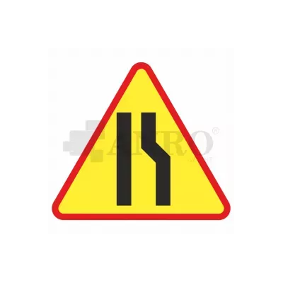 Znak drogowy A-12b Zwężenie jezdni prawostronne 