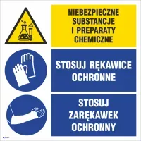 NIEBEZPIECZNE SUBSTANCJE CHEMICZNESTOSUJ REKAWICE  ZASTOSUJ ZARĘKAWEK OCHRONNY , niebezpieczne substancje chemiczne 